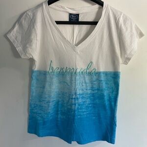 Bermuda Beautiful Blue Graphic Tee in size medium